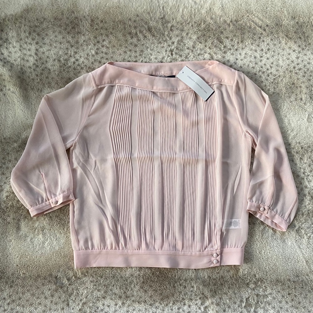 French Connection Summer Spells 3/4 Slash Nk Top